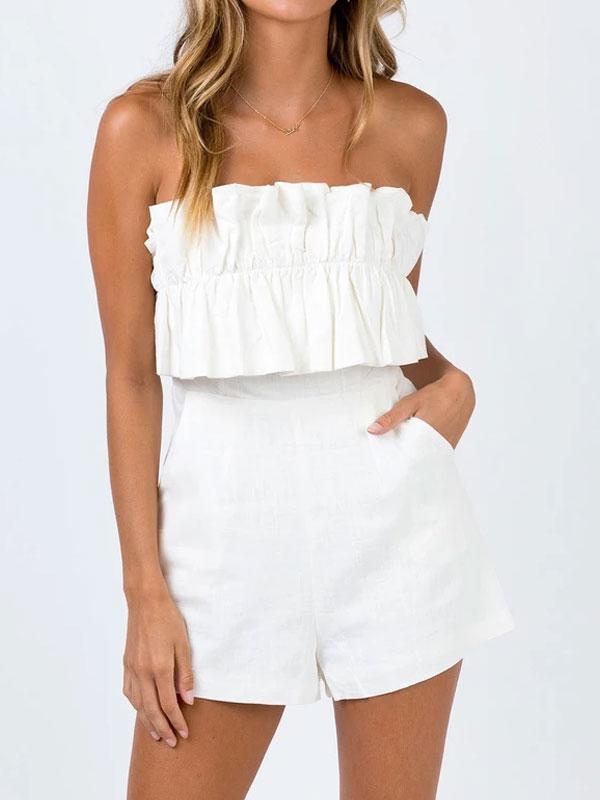 Strapless design Playsuit