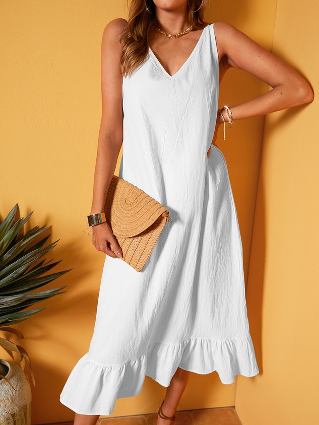 Casual Plain Weaving Dress