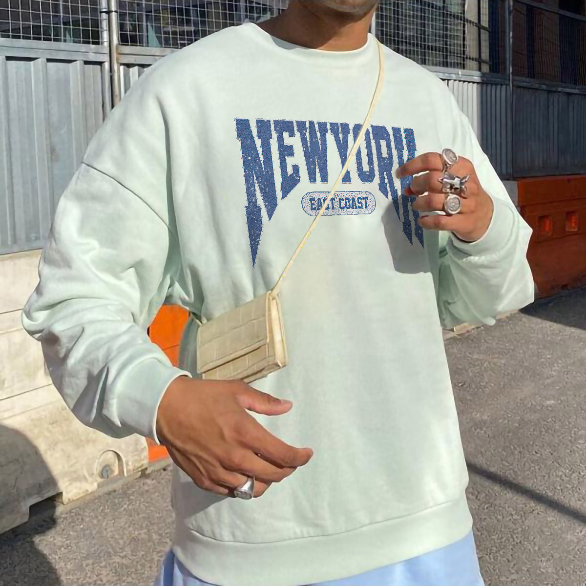 New York East Coast Print Casual Sweatshirt