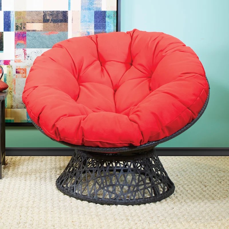 Hanska 40'' Wide Swivel Papasan Chair