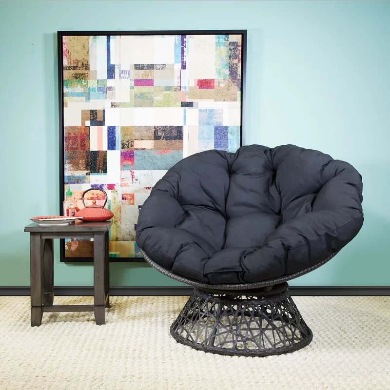 Hanska 40'' Wide Swivel Papasan Chair
